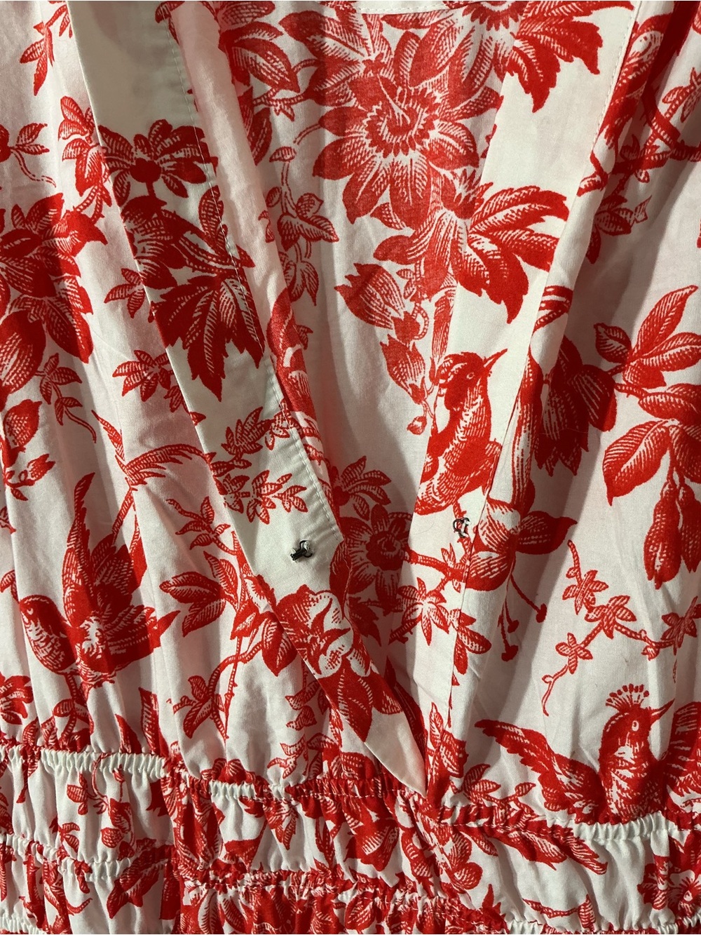 Anthropologie The Somerset Maxi Dress Red Coral Floral Toile Large EUC - Picture 8 of 13